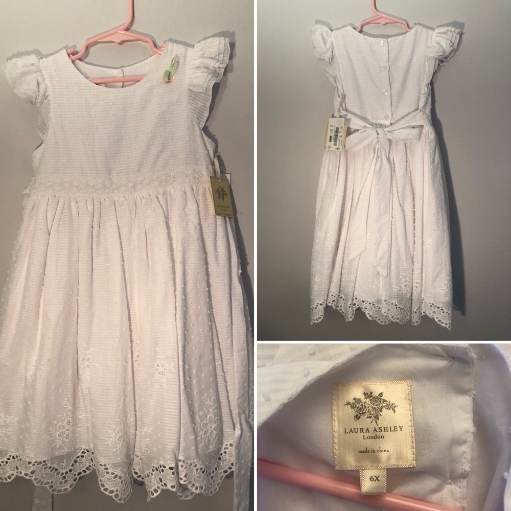 NWT Laura Ashley 6X white dress